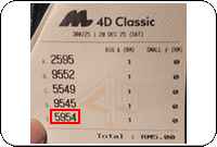 Winning Ticket Magnum 4D Special Prize - 20 December 2025